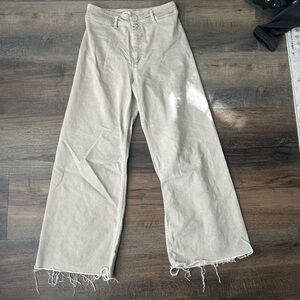 Zara Light Tan Wide Leg Jeans